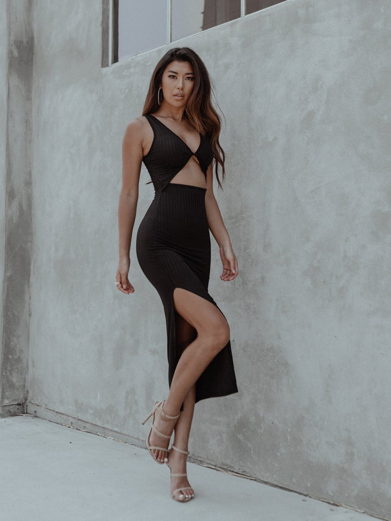Milan Cut-out Black Dress Clothing M•USE Fashion 