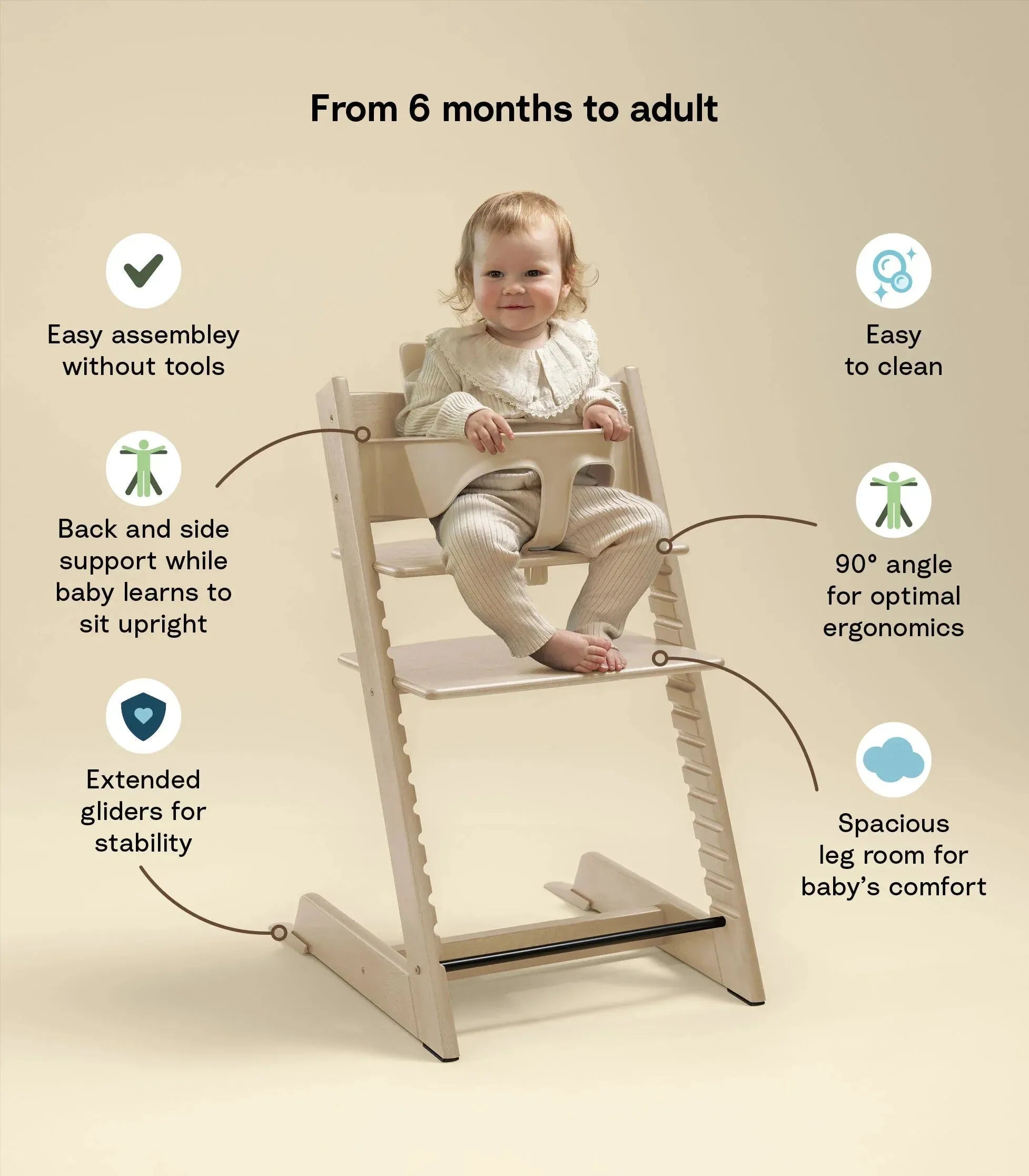 Tripp Trapp High Chair Bundle - Beech