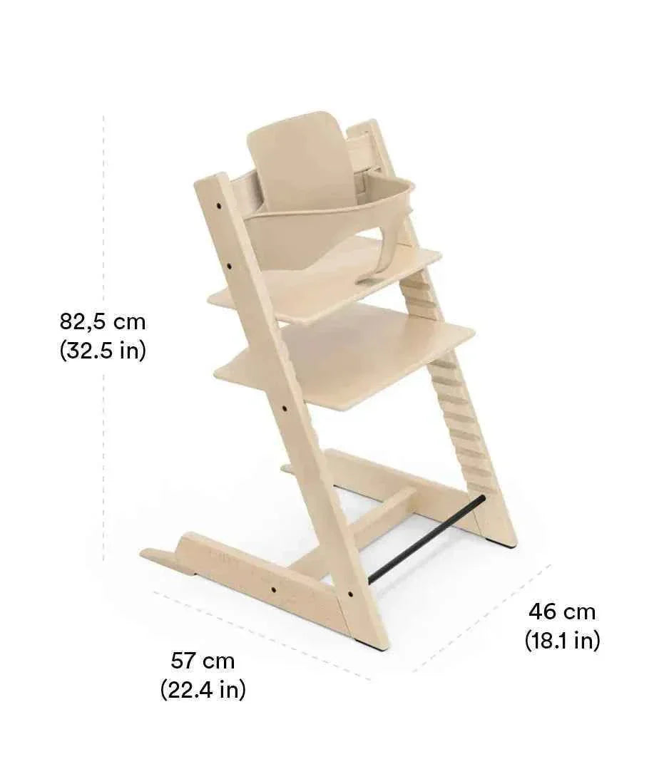 Tripp Trapp High Chair Bundle with Tripp Trapp Newborn Set in Beech Wood
