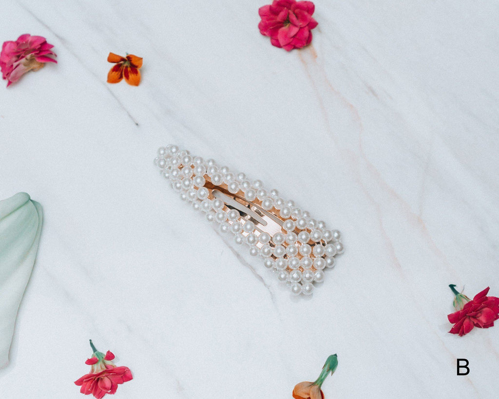 Bella Faux Pearl Beaded Hair Clip Accessories m-usefashion 
