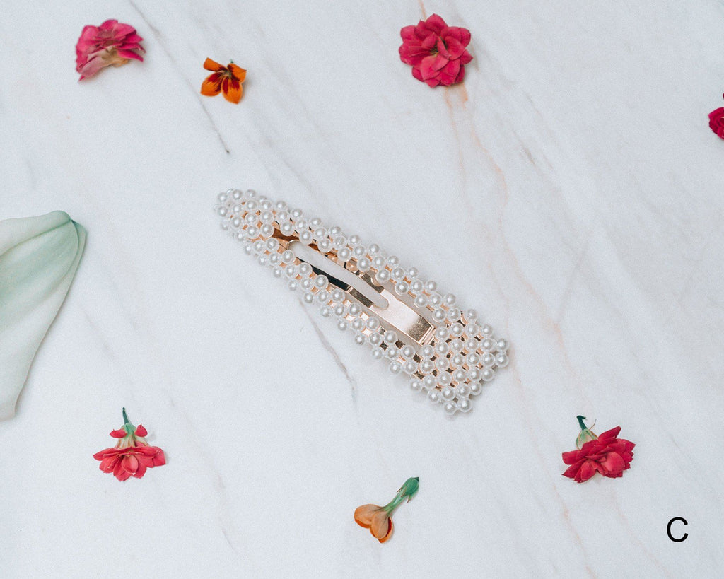 Bella Faux Pearl Beaded Hair Clip Accessories m-usefashion 