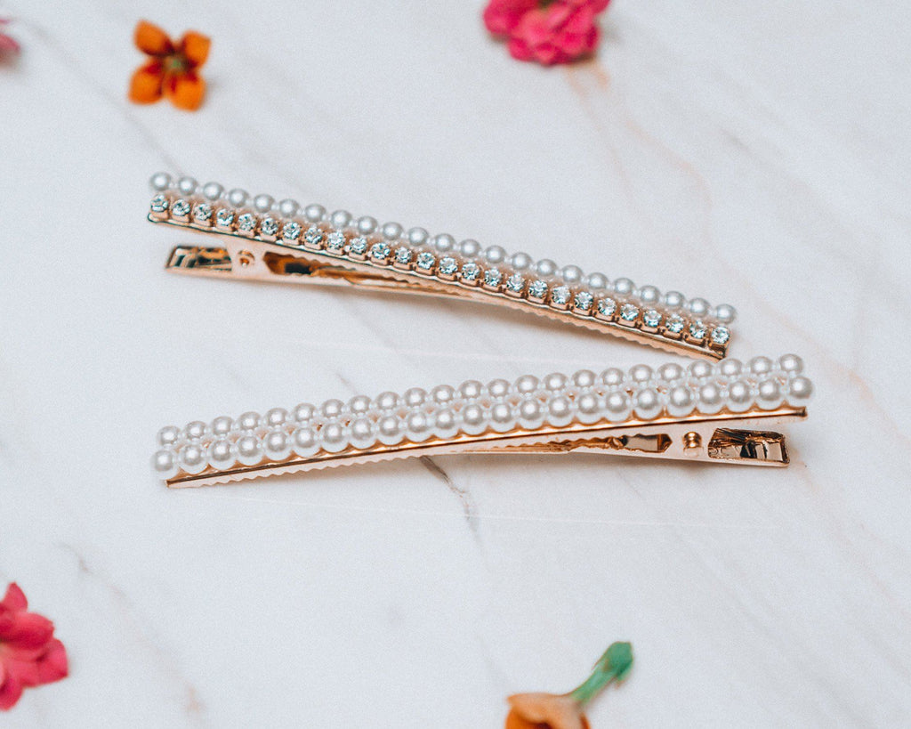 Bella Faux Pearl Beaded Hair Clip Accessories m-usefashion 