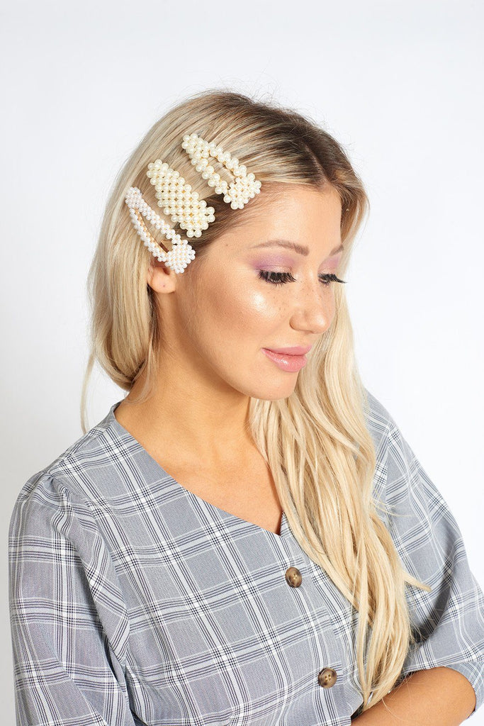 Bella Faux Pearl Beaded Hair Clip Accessories m-usefashion 