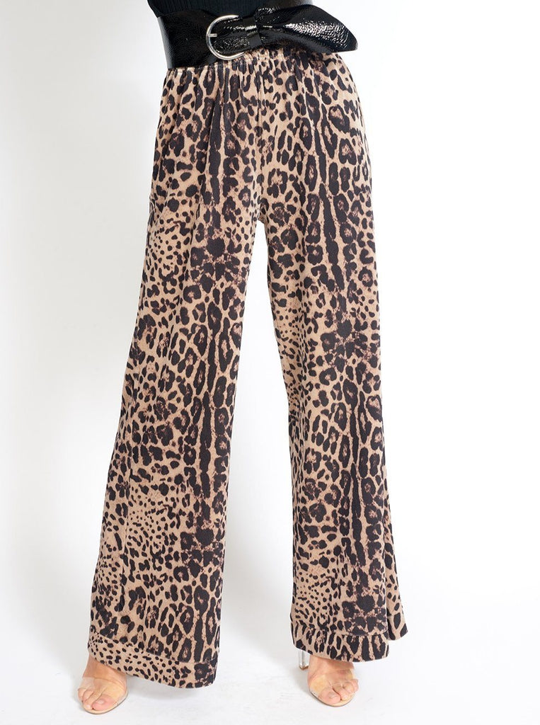 Bianca Velvet Pants in Leopard Print Clothing m-usefashion 