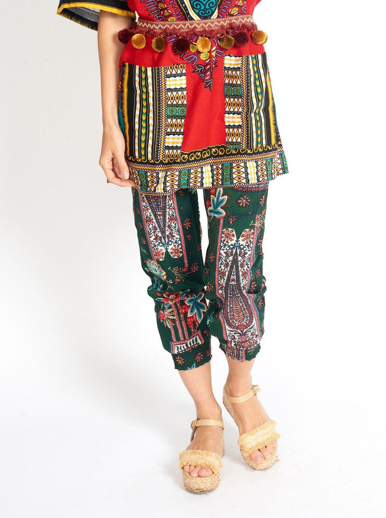 Boho Yoga Hippie Green Print Pants Clothing m-usefashion 