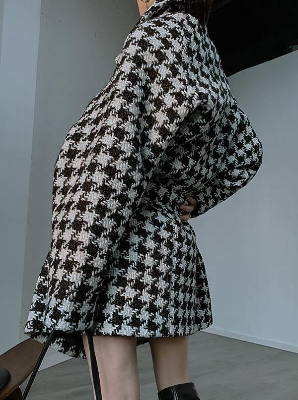 Arlo Oversized Houndstooth Coat Coats & Jackets M•USE Fashion 