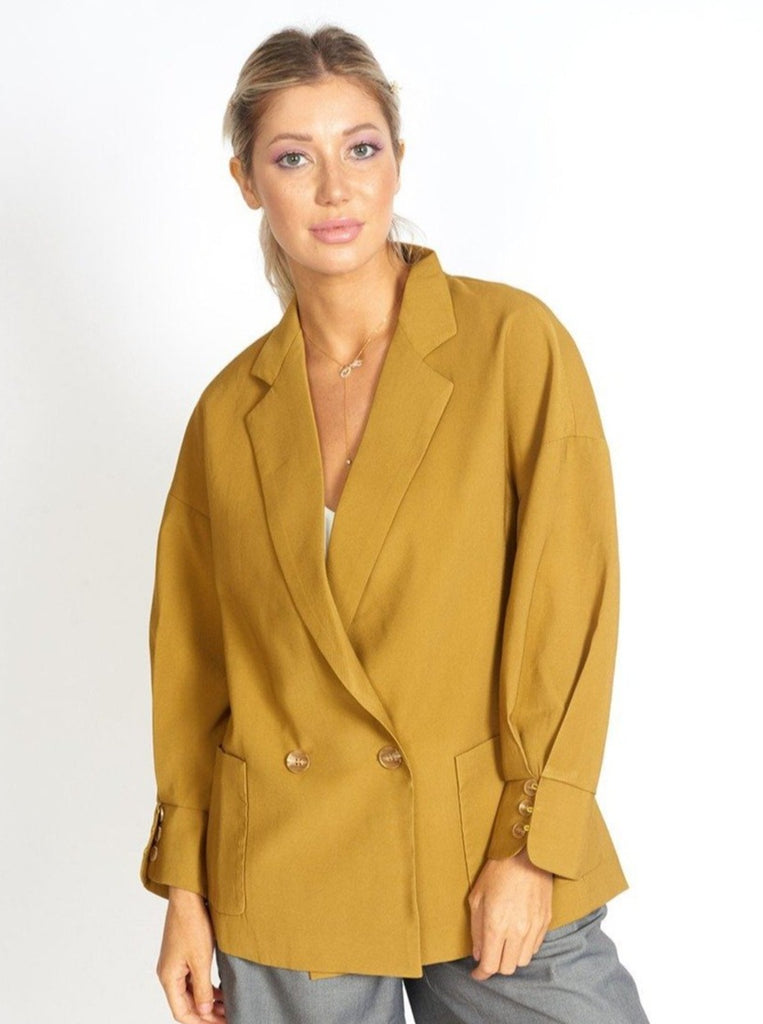 Lisa Business Casual Oversized Blazer Clothing m-usefashion XS Mustard Yellow 