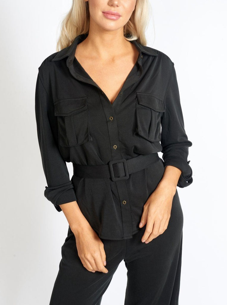 Office Day Easy Black Shirt Top Clothing m-usefashion 