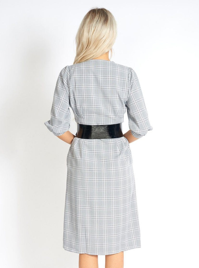 Too Cute for Office Modest Plaid Dress Clothing m-usefashion 