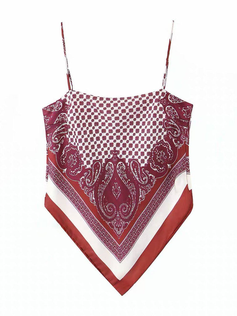 Barely There Bandana Top Clothing M•USE Fashion S Burgundy 